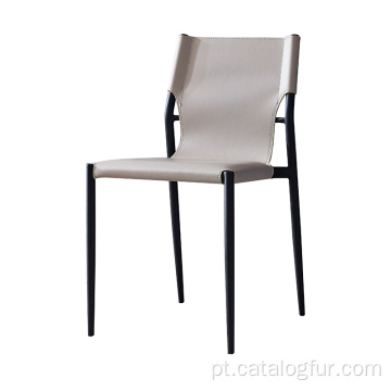 Cadeira de jantar de hotel de couro sintético de linho de veludo de latão de latão de jantar mais vendido